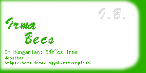 irma becs business card